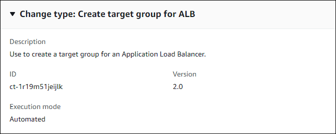 變更 type details for creating a target group for an Application Load Balancer.