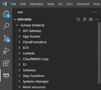 AWS 已定義登入資料的 Explorer。